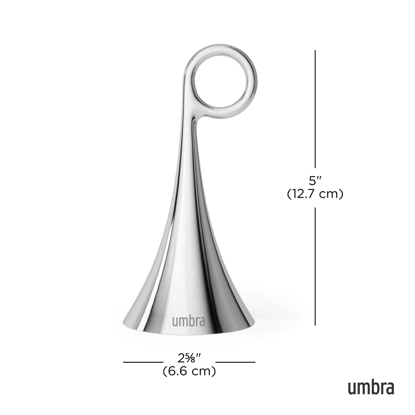 Umbra Isa Bell - Decorative Modern Dinner Bell, Chrome Hand Bell for Home or Office