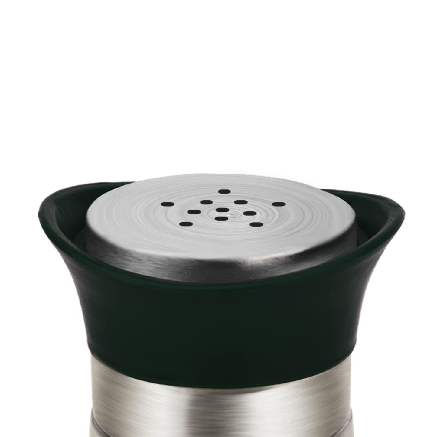 Evelyne 2-Piece Set Salt & Pepper Glass Shaker Stainless Steel Cover with Tray