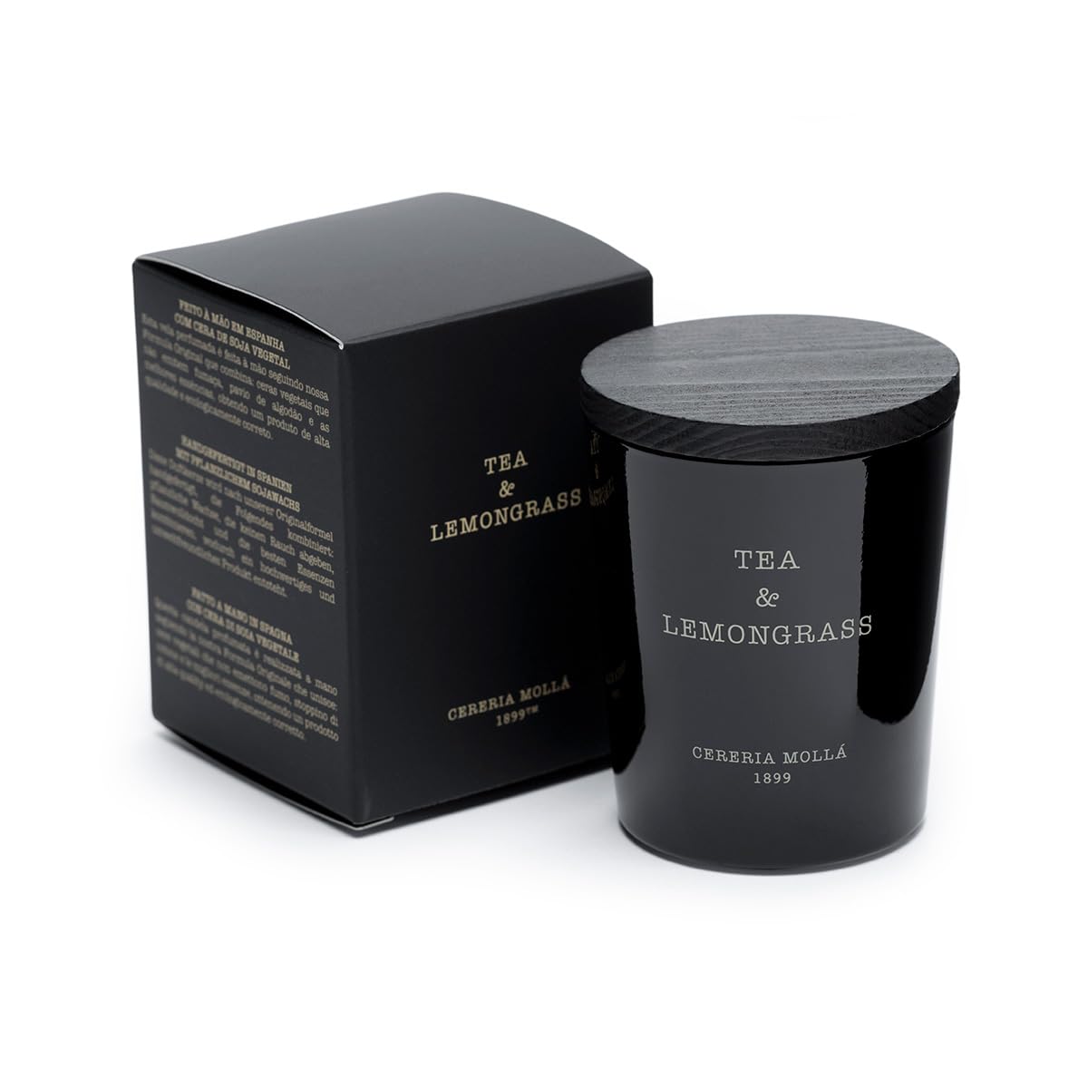 CERERA MOLLA 1899 | Mini Tea and Lemongrass Candle | 1 Wick Aromatic | 20 Hours Burn Time | Natural Fragrances | Recyclable Packaging | Artisan