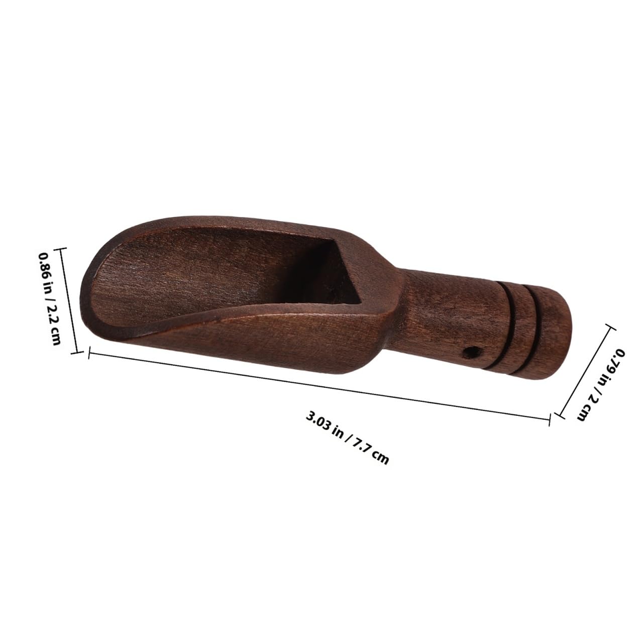 Unomor 6-Piece Mini Wooden Spice Spoons 3" Set – Dark-Brown Ergonomic Handle for Precise Salt, Tea & Candy Scooping – Compact Reusable Utensils for Jars, Home Kitchen, Café & Gift