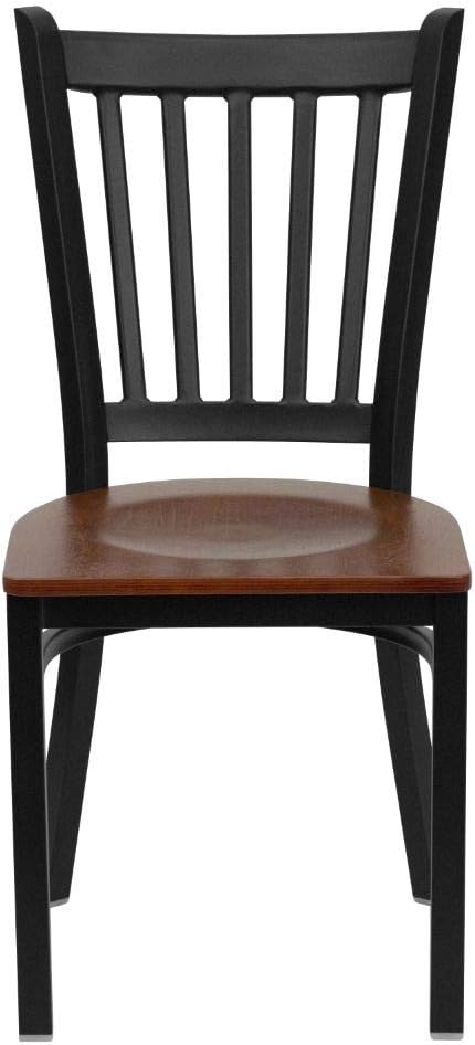 Flash Furniture 4 Pack HERCULES Series Black Vertical Back Metal Restaurant