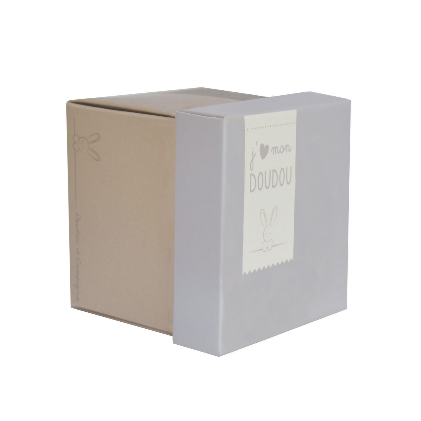Doudou et Compagnie 10 cm Natural Rabbit and Towelling Doudou with Gift Box