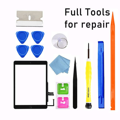 JPUNG A1893 A1954 Screen Replacement Kit for iPad 6 (6th Gen) Digitizer Touch Glass 6th Generation 9.7 inch 2018 with Home Button Full Repair Tools Video Guide