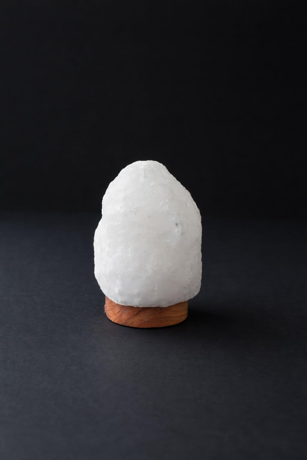 Natural Wellness Line White Rock Salt LED LAMP 1.5-2Ibs with Wood+ LED&USB Cable