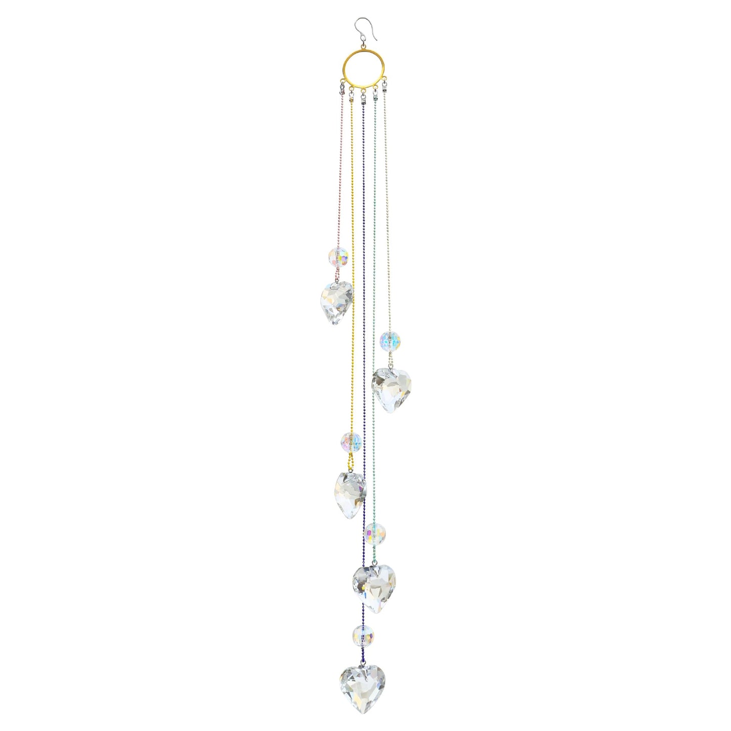 Crystals Heart Prisms Suncatcher Hanging Ornament Rainbow Maker for Home,Garden Decoration (Heart)