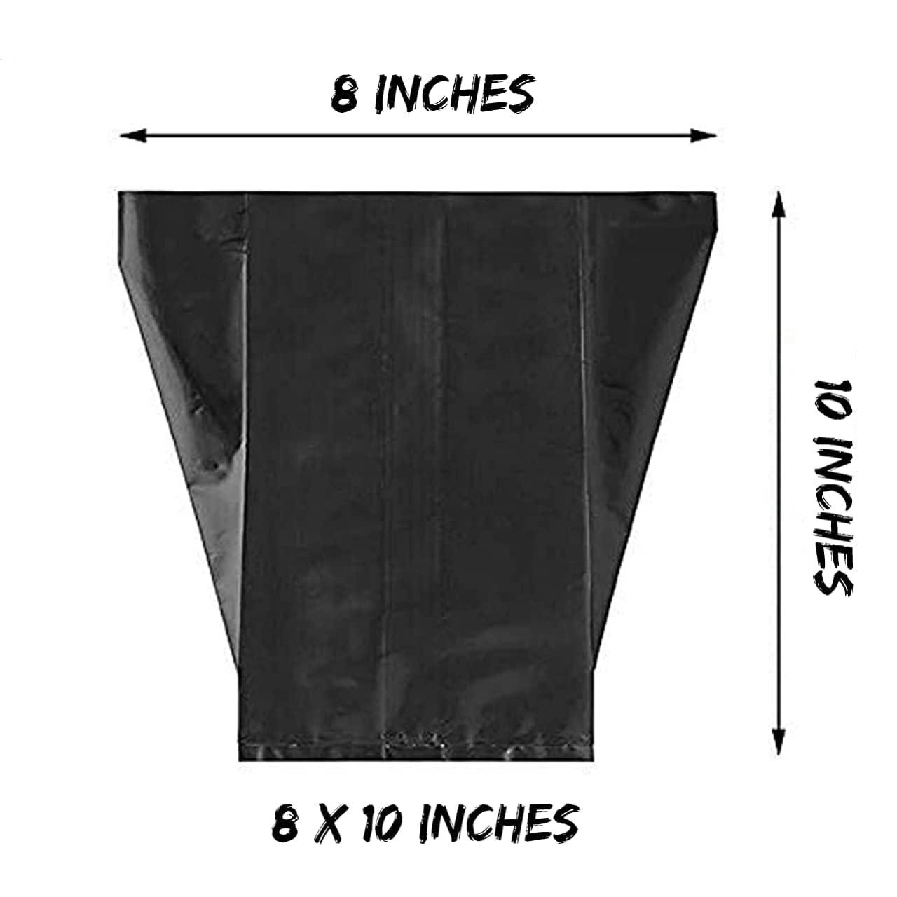 Garden 8 x 10 Inch Plastic Poly Grow Bags for Home Gardens - Perfect for Plantation and Used in Every Plant Nursery - Ideal for Home Plants (Black - 50 Qty)