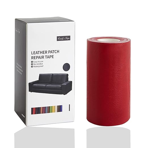 Leather Repair Tape Patch kit Retro Red Heavy Duty, 4 x 60 inch Self Adhesive