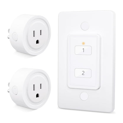 LoraTap 656ft Wireless Wall-Switch: Remote Control Outlet 3 Pack — Lights & Small Appliances — No Wiring —1 Remote for 3 Plugs