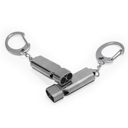 Whistle for Coaches Teachers, Emergency Survival Stainless Steel Whistles 2 Pack with Keychain for Referee Train Hiking Sports Boating Kayak Life Vest Jacket Lifeguard Outdoor Security (Silver)