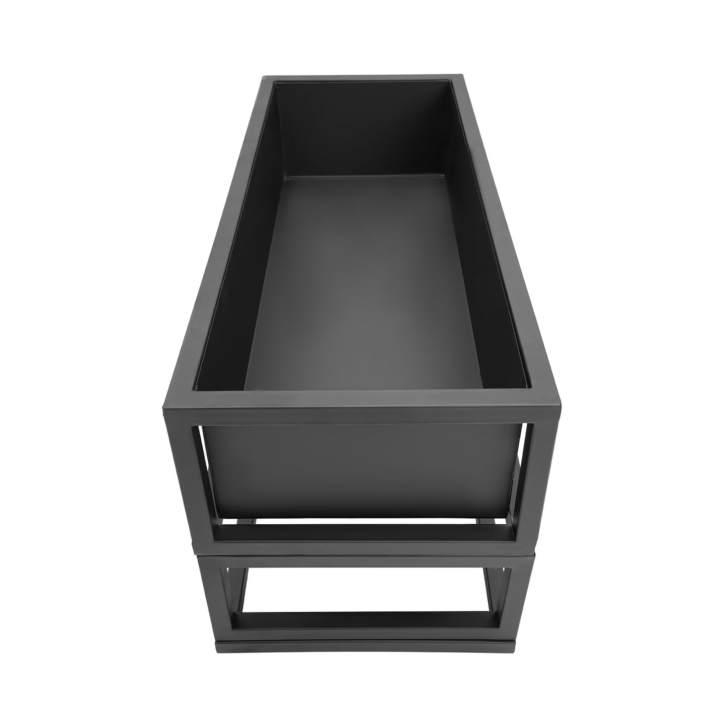 Ongniong Outdoor Elevated Planter Box Rectangle Raised Garden Bed 29" x 12" x 14" Carbon Steel Metal Planters with Drainage for Herbs and Flowers All-Weather Flower Beds for Patio