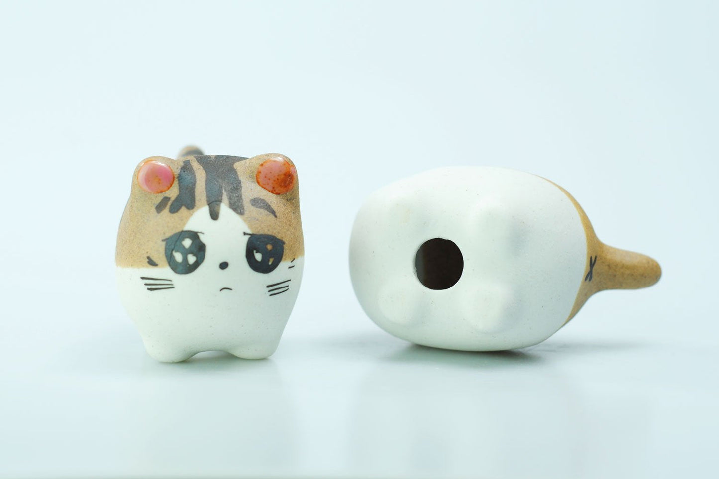 VanEnjoy Original Design Handmade Mini Cute Cartoon Ceramic Succulent Pots Planters With Drainage Hole - Cat Gifts for Cat Lovers Office - Pack of 5