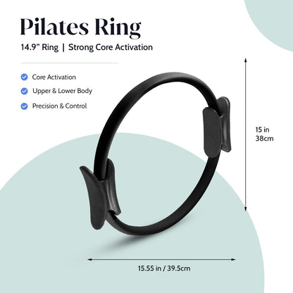 facity Pilates Kit for Home Workout – Pilates Ring Set with Mini Ball, Pilates Ring, Resistance Bands Set & Booty Bands, Essentials Kit for Women Workout Equipment for Home Pilates Workout Kit