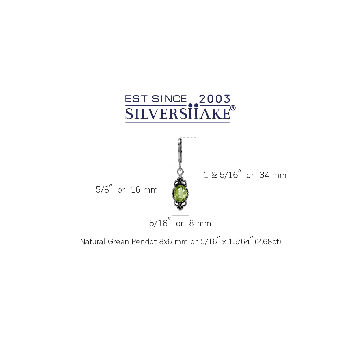 Silvershake 2.68ct. Natural Peridot 925 Sterling Silver Balinese Style Leverback Dangle Earrings