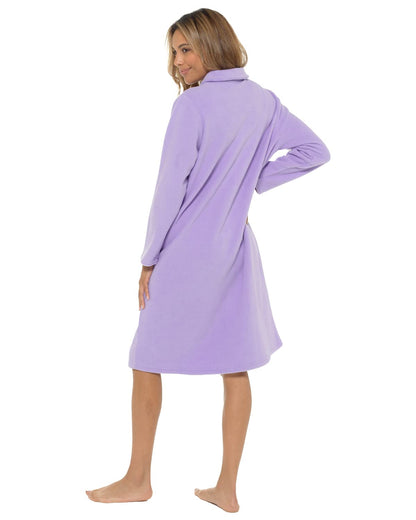 Undercover Ladies Zipped Soft Fleece Dressing Gown LN730 Lilac 14-16