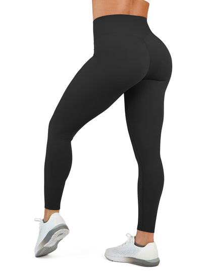 High Waisted Leggings for Women - No Front Seam Tummy Control Yoga Pants for Workout Running No See Through