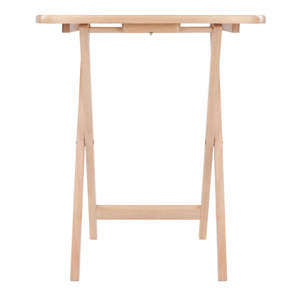 Winsome Lucca Set of 4 Foldable Snack Tables with Storage Rack, Easy to Store Portable Fold Up Table Set for Kitchen, Living Room TV Dining, Crafts, Puzzles, Work from Home