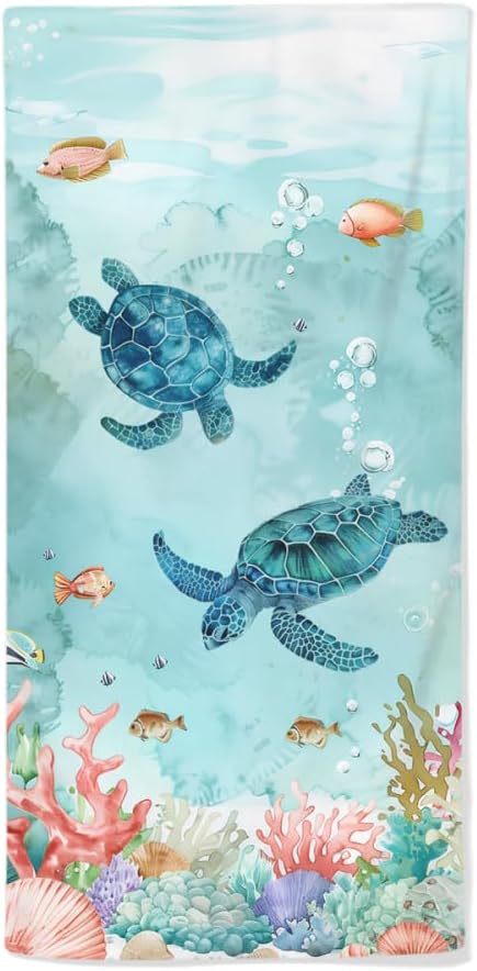 Sea Turtle Hand Towels Set of 2