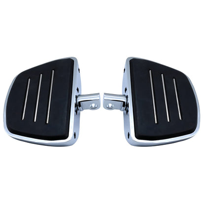 Motorcycle Mini Board Floorboards Footpegs Pedals Footrests Highway Pegs with Male Mount Adapters & Anti-Slip Rubber Universal for Harley Davidson Dyna Touring Dyna Suzuki Yamaha Triumph (Chrome)