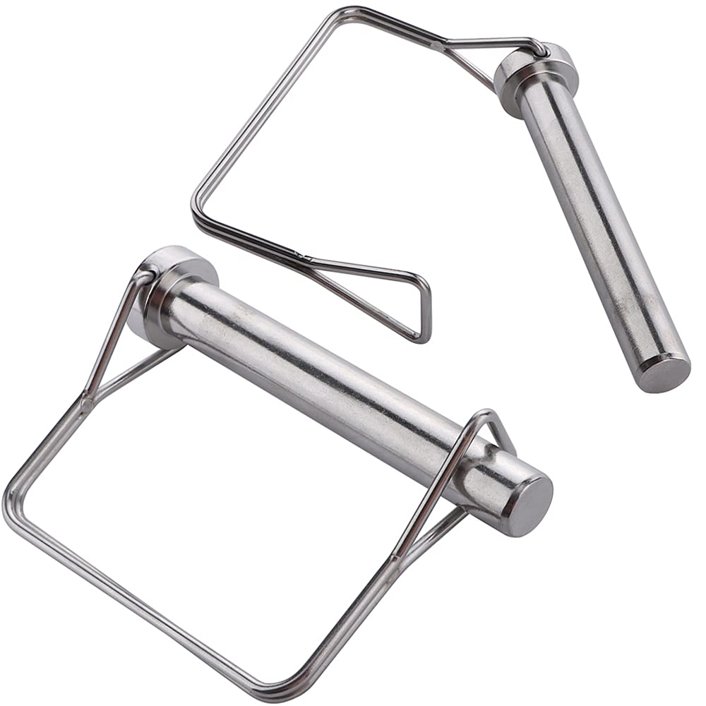 2 Pcs Large Safety Coupler Pin 1/2" x 3.54"(12.6mm x 90mm), Full Marine Grade 316 Stainless Steel Heavy Duty Shaft Locking Pin