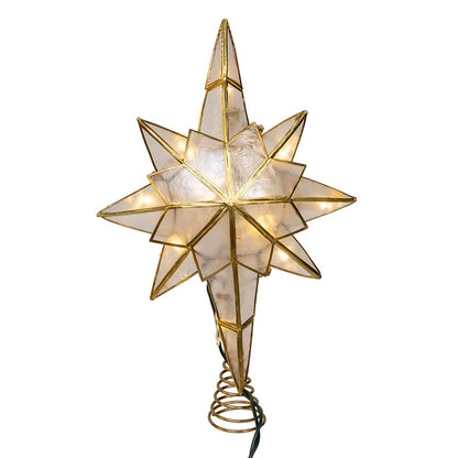 Kurt Adler 10 Lights LED Capiz Star Treetop
