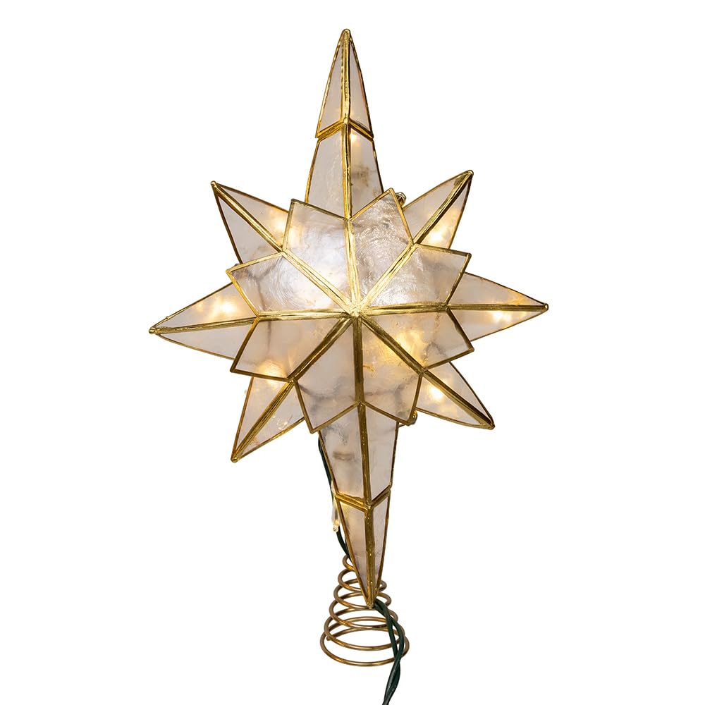 Kurt Adler 10 Lights LED Capiz Star Treetop