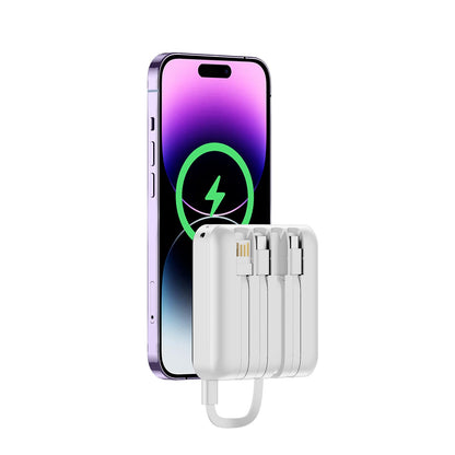 Portable Charger with Built-in Cable,12000mAh 22.5W Fast Charging Small Power Bank,USB C Input/Output with Smart LED Display,External Battery Pack for iPhone,Tablet,Samsung