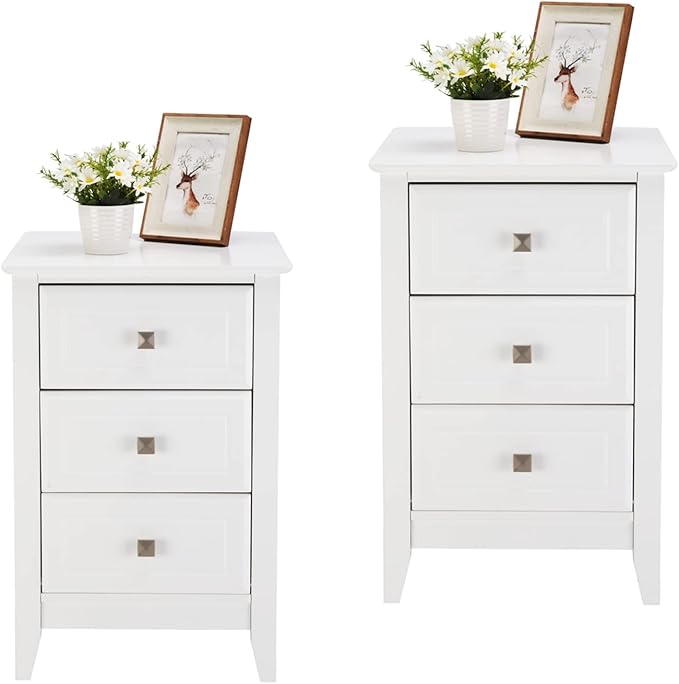 Bonnlo Upgraded White Night Stands