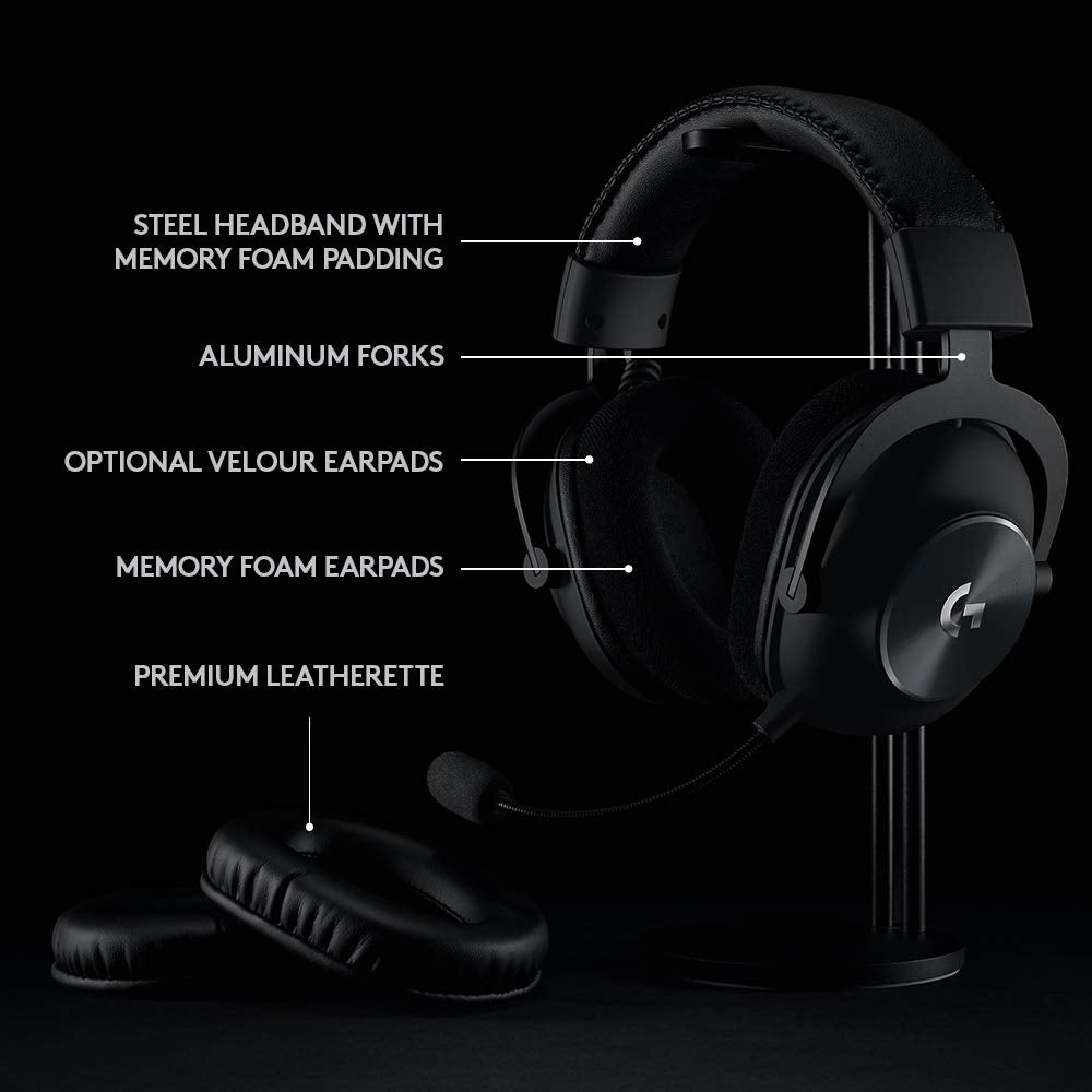 Logitech G PRO X Wireless Lightspeed Gaming Headset with Blue VO!CE Mic Filter Tech, 50 mm PRO-G Drivers, and DTS Headphone:X 2.0 Surround Sound, 20+ Hour Battery Life - Black