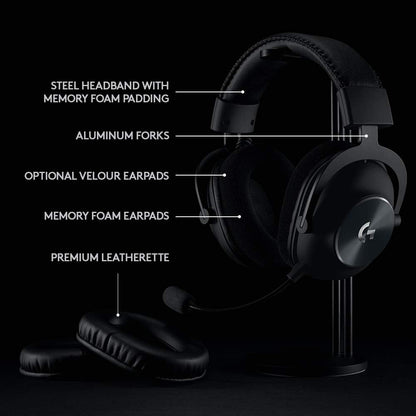 Logitech G PRO X Wireless Lightspeed Gaming Headset with Blue VO!CE Mic Filter Tech, 50 mm PRO-G Drivers, and DTS Headphone:X 2.0 Surround Sound, 20+ Hour Battery Life - Black