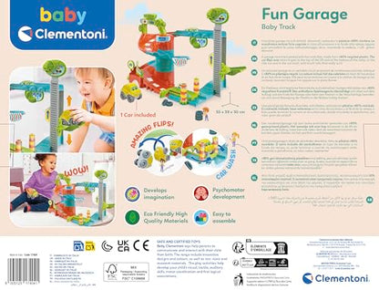 Clementoni 17404 Fun Garage Baby Track For Toddlers, Ages 18 Months Plus, Multi-Coloured