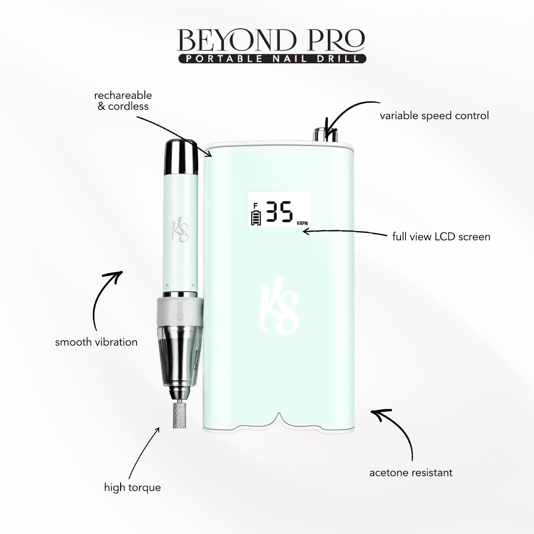 Kiara Sky Beyond Pro Nail Drill | Portable, Rechargeable & Cordles | Pink