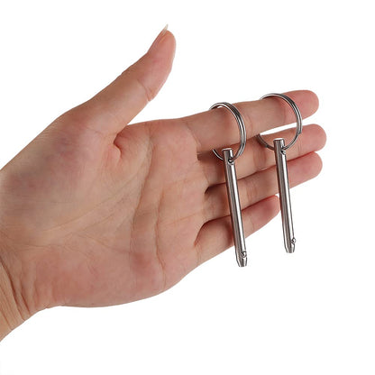 2 Pack Quick Release Pin, Diameter 3/16"(4.8mm), Overall Length 2"(51mm), Usable Length 1-1/2"(38mm), Full 316 Stainless Steel, Bimini Top Pin, Marine Hardware