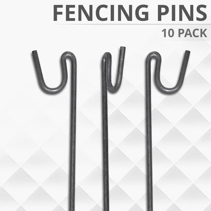 ANSIO Fencing Pin 1.2m Long 8mm Thick Steel Fencing Pins Road Pins Non-Galvanised Metal Pins for Temporary Outdoor Garden Decking & Fencing (10 Pack)