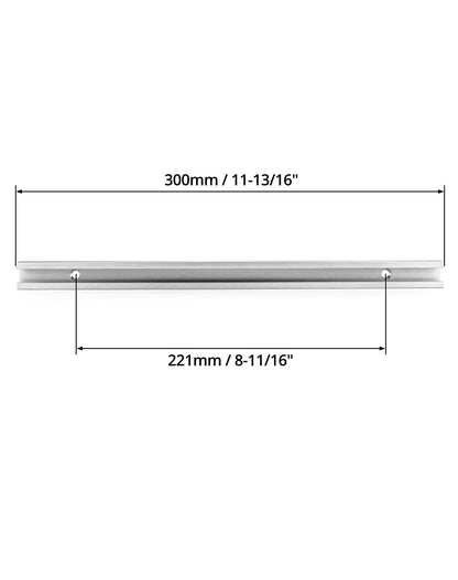 QWORK Aluminum T Track, 2 Pack 12 Inch Universal Double Cut Profile T Track, with Predrilled Mounting Holes and Screws, Woodworking and Fixtures, for Drill Press Table, Router Table
