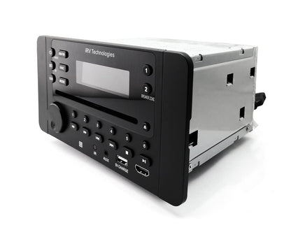 iRV62 2 Zones Wall Mount RV Stereo - 4-Speaker Output, DVD/CD/MP4 Player, HDMI ARC & CEC, NFC Bluetooth, App Control, Digital Surround Sound Entertainment Hub for Trailers