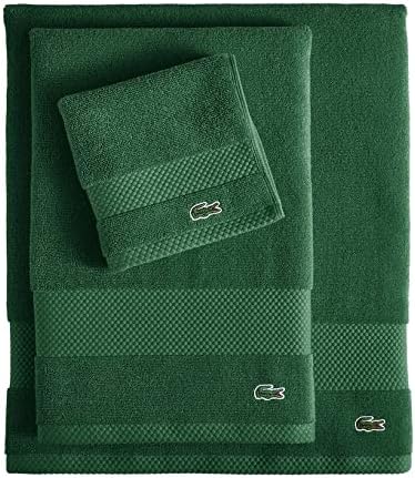 Lacoste Heritage 100% Supima Cotton Bath Sheet, Croc Green, Premium Super Soft