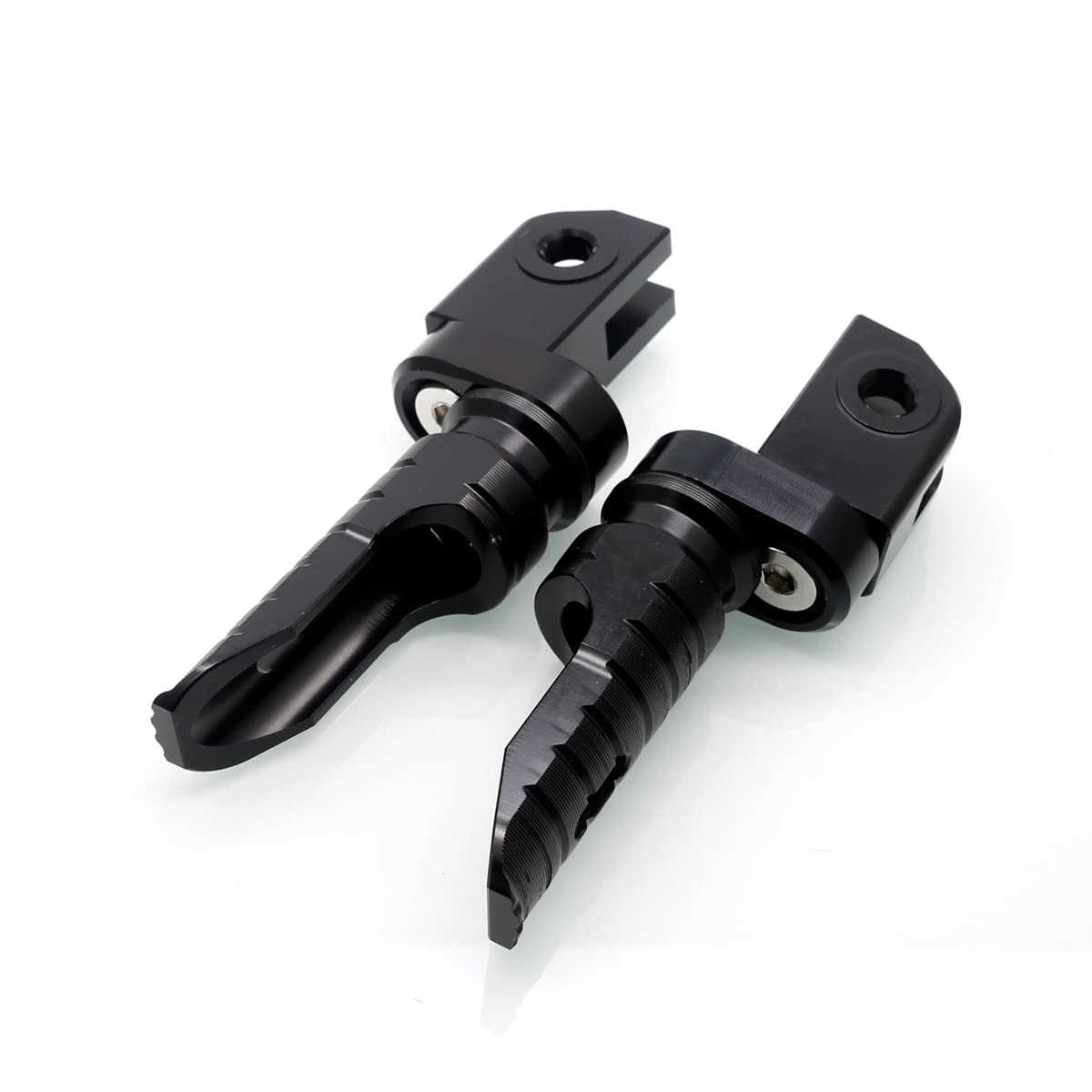 MZS Motorcycle Foot Pegs Front 360° Roating Rider Footpegs Black CNC Compatible with Daytona 675/R, Street Triple R/RS/RX/S, Speed Triple/R/RS/S, Speed Triple 1200 RR/RS, Speed Twin, Trident 660