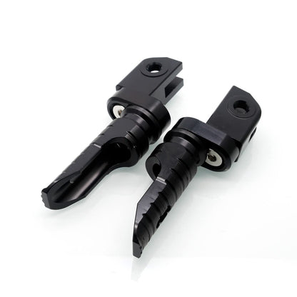 MZS Motorcycle Foot Pegs Front 360° Roating Rider Footpegs Black CNC Compatible with Daytona 675/R, Street Triple R/RS/RX/S, Speed Triple/R/RS/S, Speed Triple 1200 RR/RS, Speed Twin, Trident 660