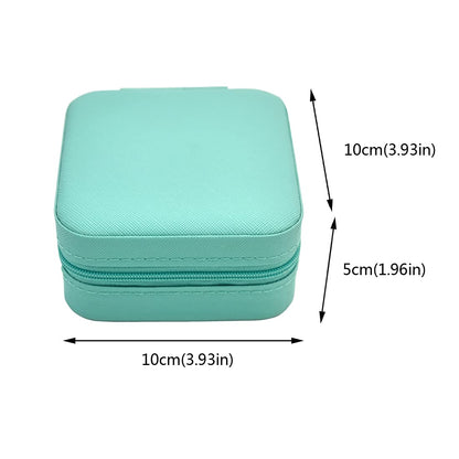 TRODANCE Mini Jewelry Travel Case, Small Portable Jewellry Organizer Box Portable Display Storage Box for Rings Earrings Necklaces, Gifts for Girl, Women, Wedding, Birthday, Mom, Mother's Day (Blue)