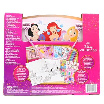 Disney Princess Activity Tote – Ultimate Princess Adventure Bag with Coloring Books, Stickers, Crayons & Games – Travel-Friendly Art Set for Girls Ages 3+ – Great Gift for Creative Play