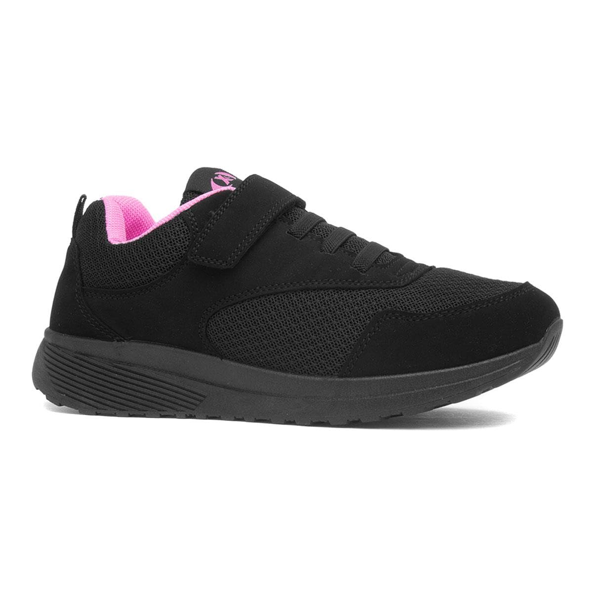 XL Kids Black Easy Fasten Trainer - Size 2 UK - Black