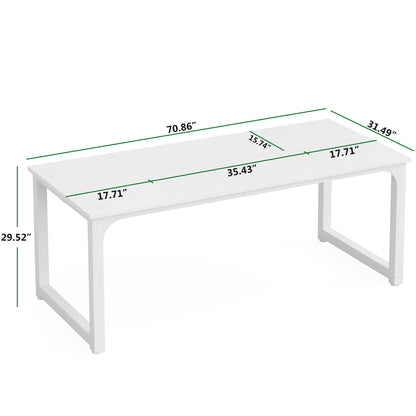 LITTLE TREE 70.8 Inch X-Large Executive Computer Office Desk, White