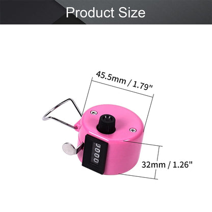 Othmro Plasitc Hand Tally Counter 4-Digit Tally Counters Mechanical Palm Counter Clicker Counter Handheld Pitch Click Counter Number Count for Row, People, Golf, Lap & Knitting, Pink