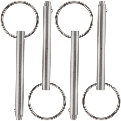 4 Pcs Quick Release Pin, Diameter 1/4"(6.3mm), Overall Length 2.56"(65mm), Usable Length 2"(51mm), Full 316 Stainless Steel, Bimini Top Pin, Marine Hardware