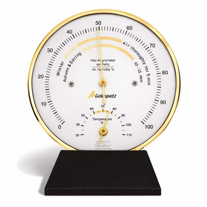 Goldspatz Living Climate Hygrometer with Thermometer °F (US Version), Ø 103 mm - Made in Germany