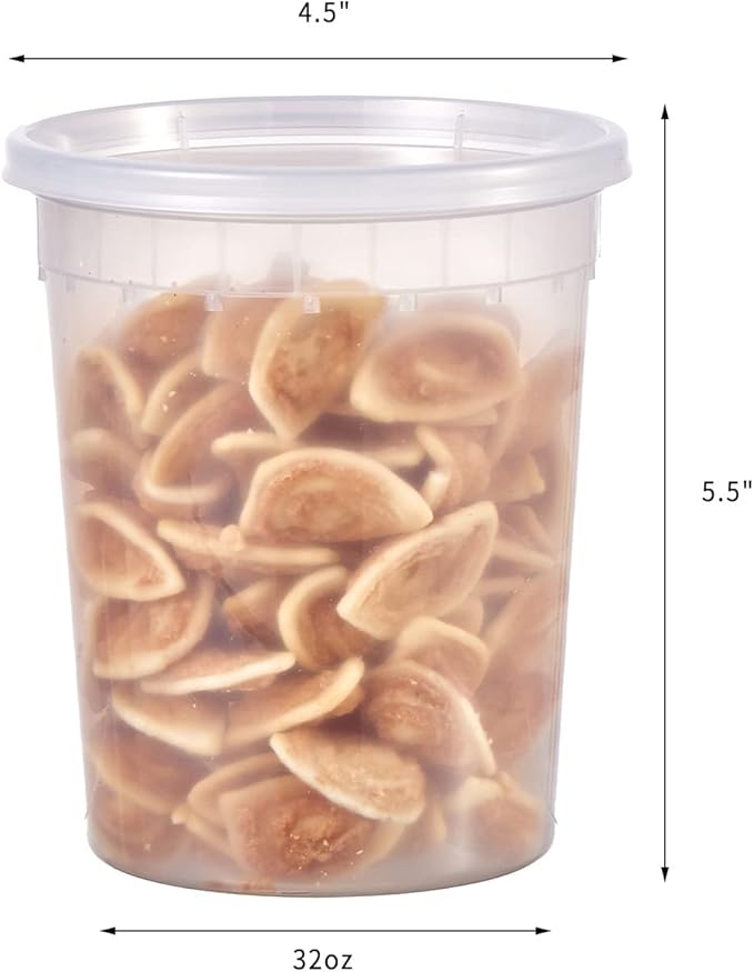 32oz Plastic Deli Containers, 24 Sets