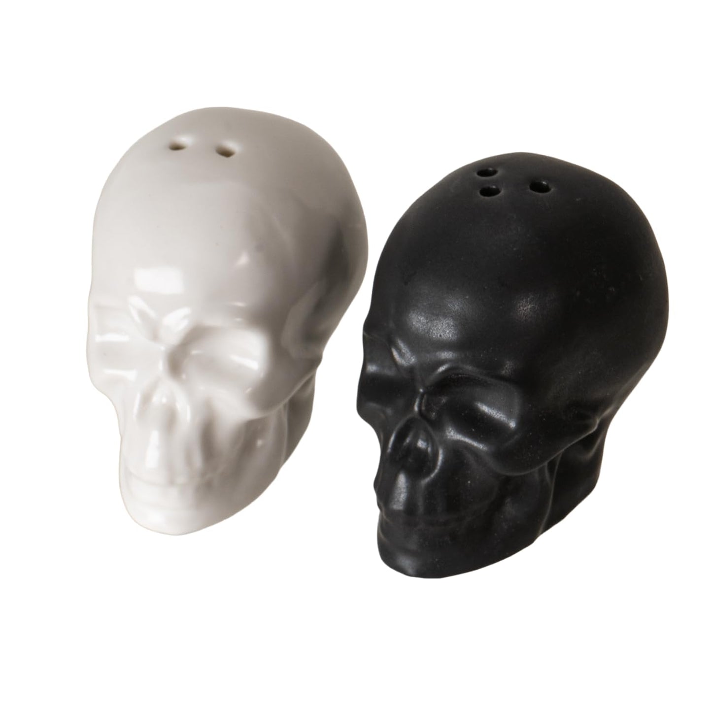 Pacific Giftware Gothic Skull Salt and Pepper Shaker Set Black and White Ceramic Kitchen Tabletop Decor Halloween Horror Collectible Spooky Novelty Gift for Horror and Skull Lovers 2.36"H