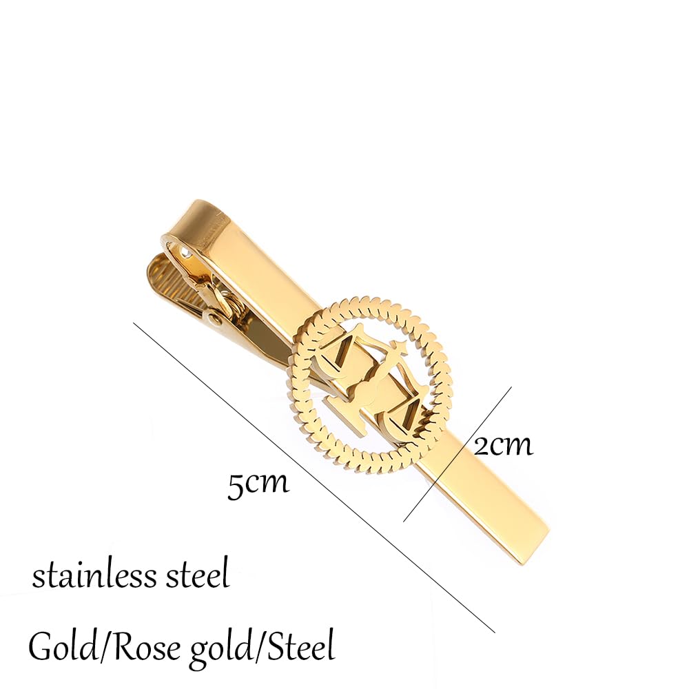 Metal Balance Badges Suit Brooch Libra Scales Brooches For Men (rose gold pin+tie clip+ cuff-link)