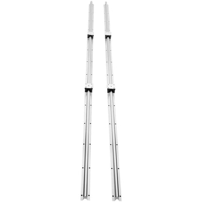 VEVOR Linear Rail, 2 PCS SBR 20-2200mm, Linear Guideway Rail, and 4 PCS SBR20UU Square Type Carriage Bearing Blocks, Linear Guide Rails for Automated Machines Equipments and DIY CNC Routers