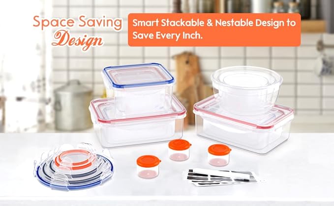 40 Pcs Food Storage Containers